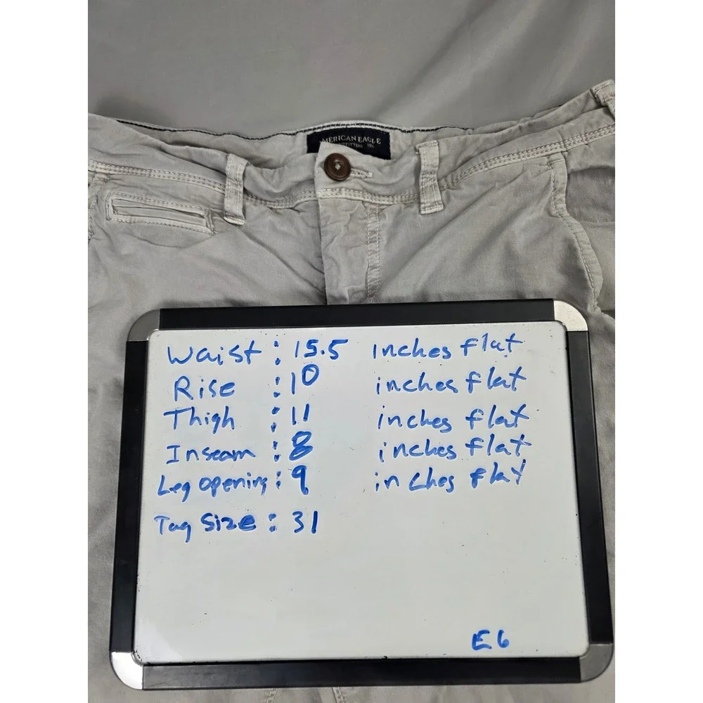 American Eagle Mens Next Level Flex Chino Shorts Gray Size 31 8 Inch Inseam